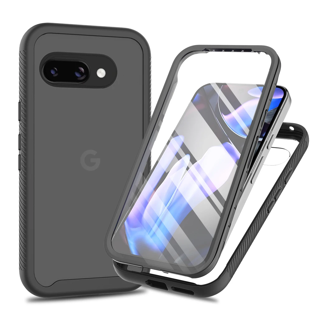 PET Screen Protector Shockproof Case with TPU Frame and Transparent Acrylic Back Cover