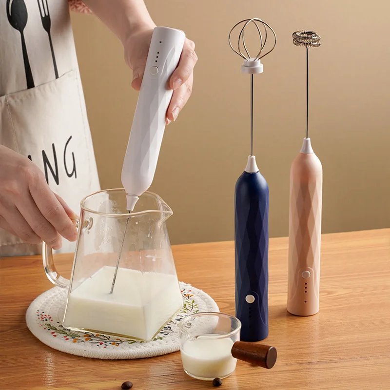 Electric Portable Mixer Cappuccino Foam Milk Frother Egg Beater Stainless Blender Coffee Maker Whisk For Whipping Kitchen Gadget