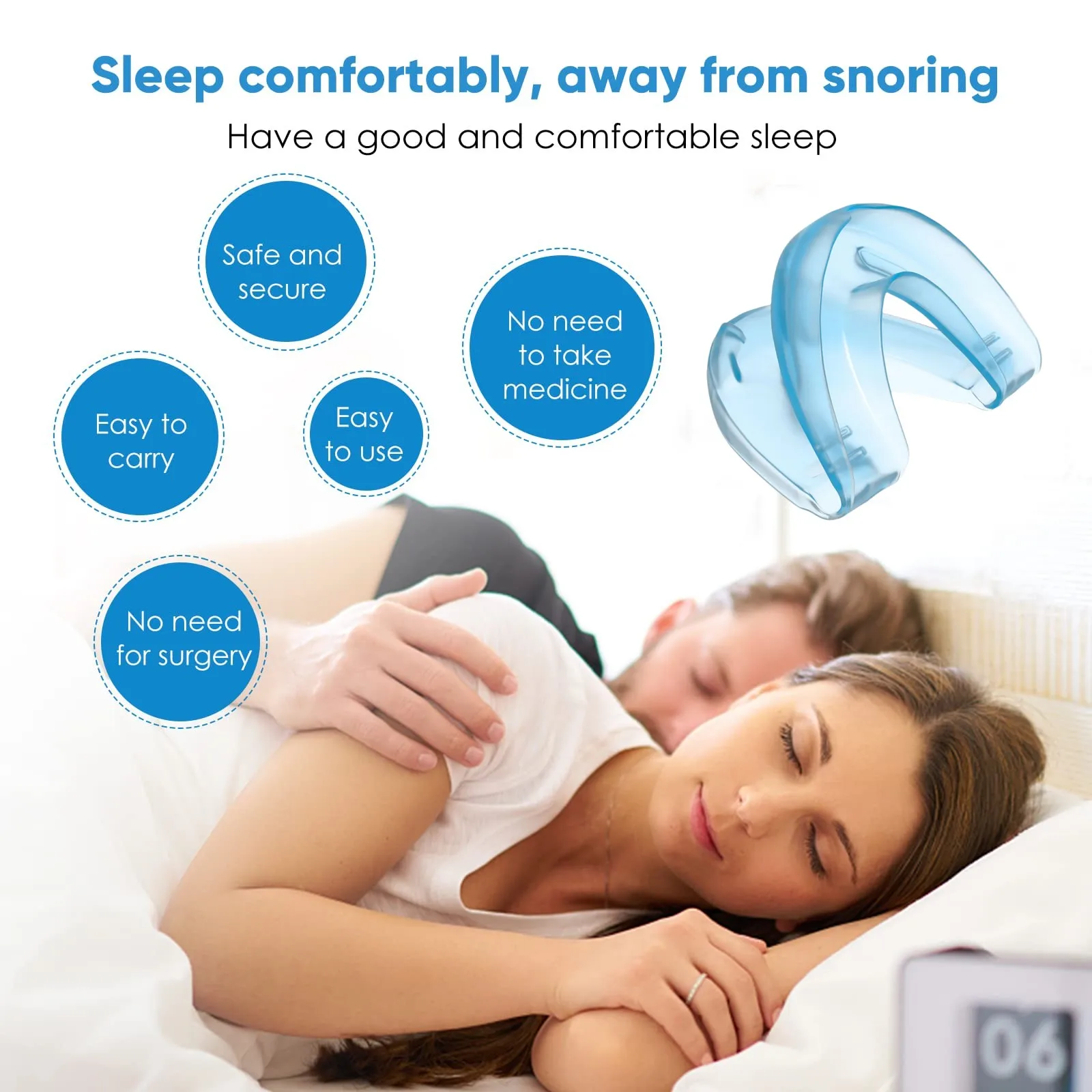 Mouth Guard Anti Snoring Soft Mouthpiece Comfortable Snoring Solution Adjustable Night Sleep Aid Bruxism Mouthpiece 3