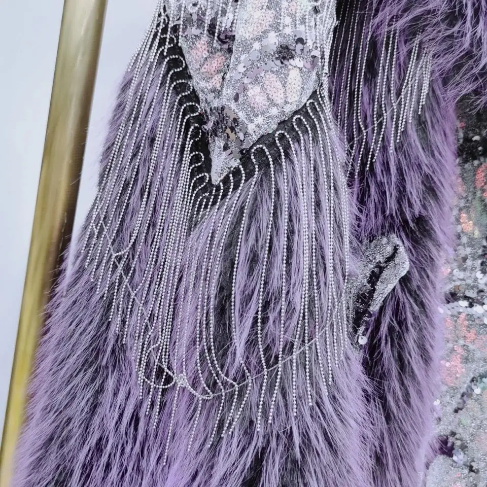 High-End Luxury Fur 2023 New Winter Clothes Fashion Long Tuscan Lamb Wool Coat Motorcycle Streetwear Loose Warm Feminine Jacket