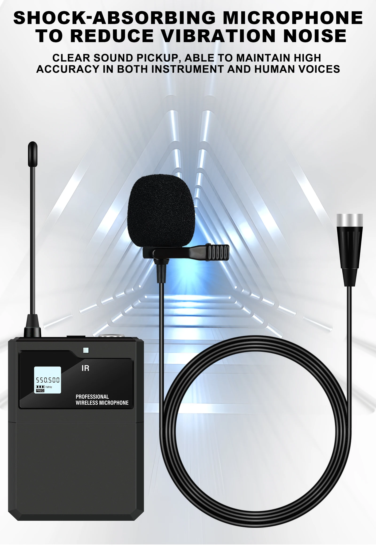 Professional Wireless Instruments Saxophone Microphone Lapel Microphone For Violin, Cello, Brass Percussion Mic