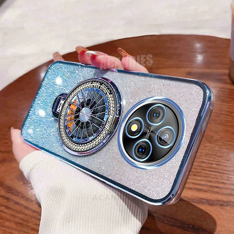 Luxury Plating Rotate Stand Holder Silicone Case - Reno Series