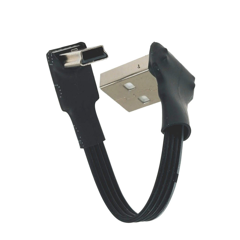 Cabo de Dados Masculino Mini Usb tipo b 5pin Cima Baixo Esquerda Direita em Ângulo 90 Graus para Usb 2.0 5cm 10cm 20cm 30cm 50cm 1m 2m