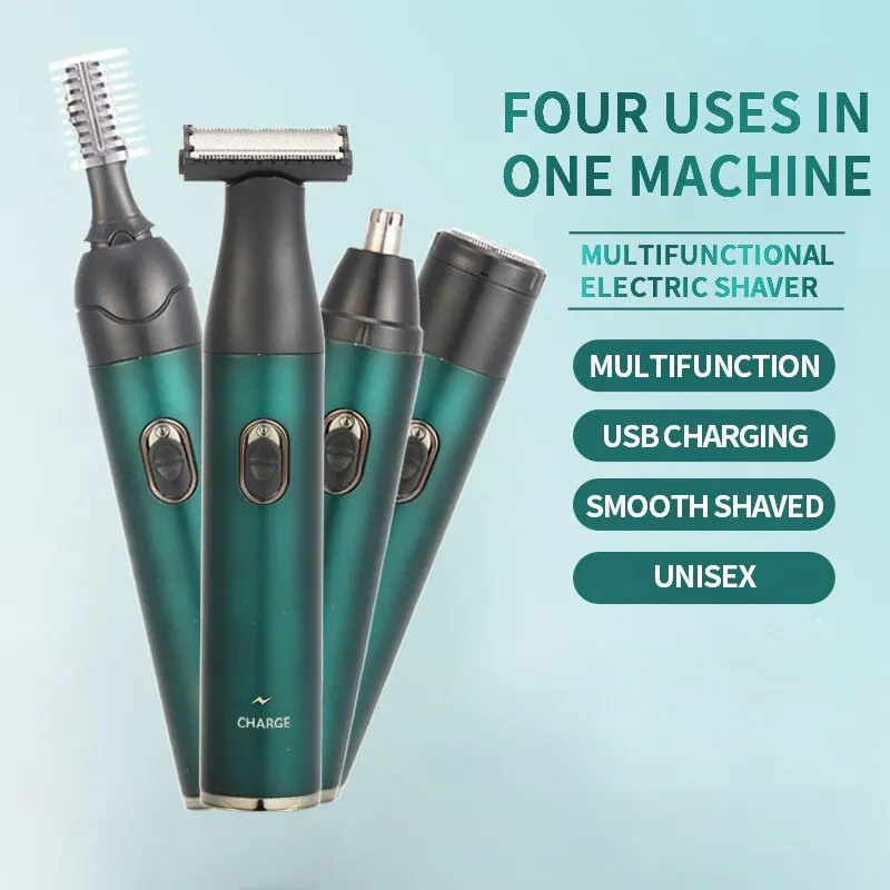 Electric Shaver 4 IN 1 Electric Shaver Rechargeable Beard Electric Razor For Men Face Shaving Machine Male Beard Clipper Cleaning Shaver