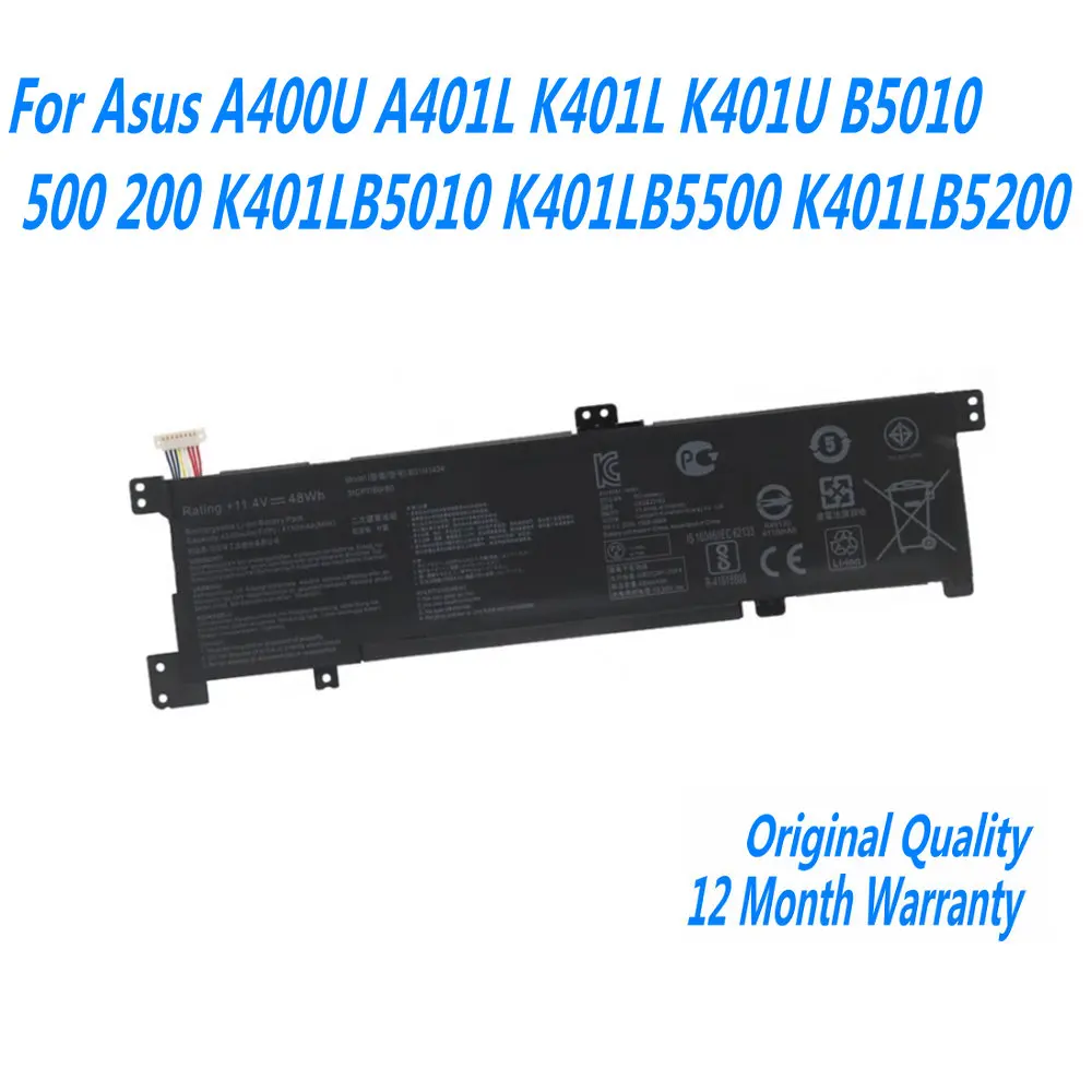 

New 11.4V 48Wh B31N1424 Laptop Battery For Asus A400U A401L K401L K401U B5010 500 200 K401LB5010 K401LB5500 K401LB5200