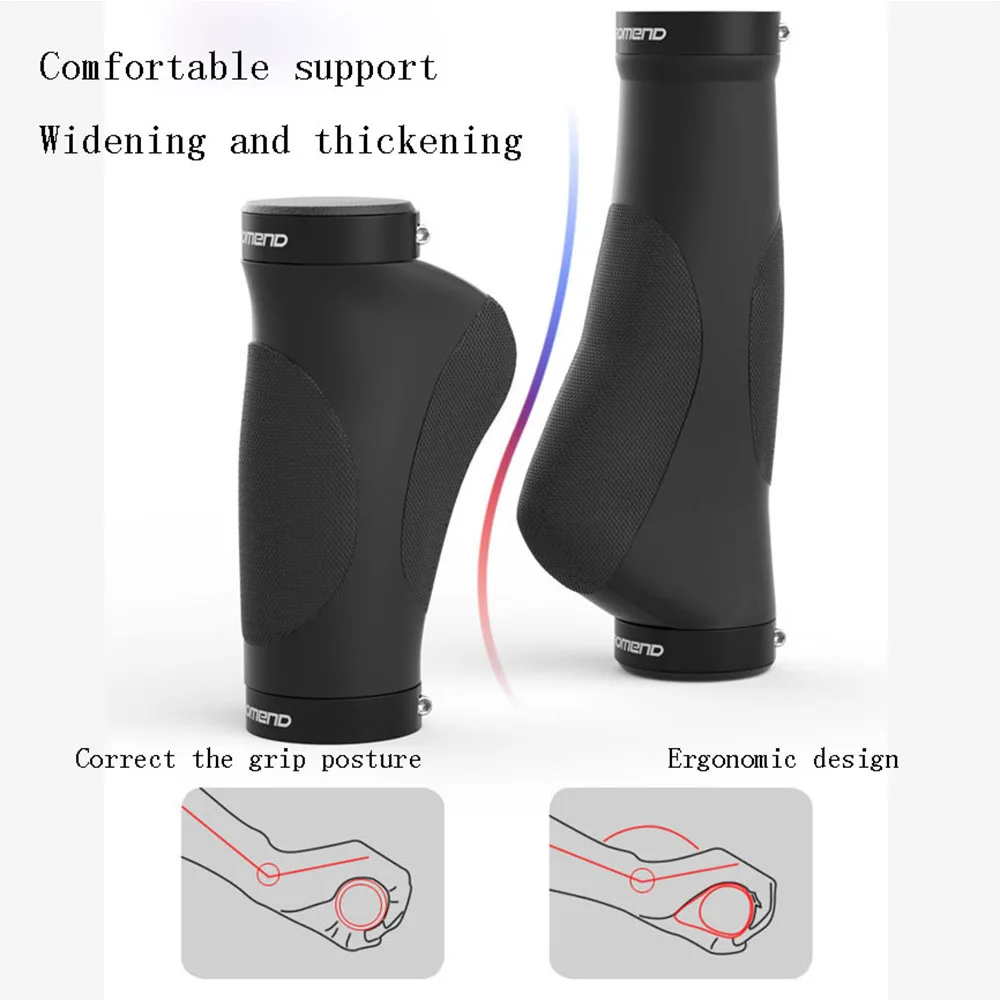 Bicycle Handle Cover Bicycle Rubber Meatball Grips with Lock Ergonomic Bike Grip for Electric Bike MTB Road Bike
