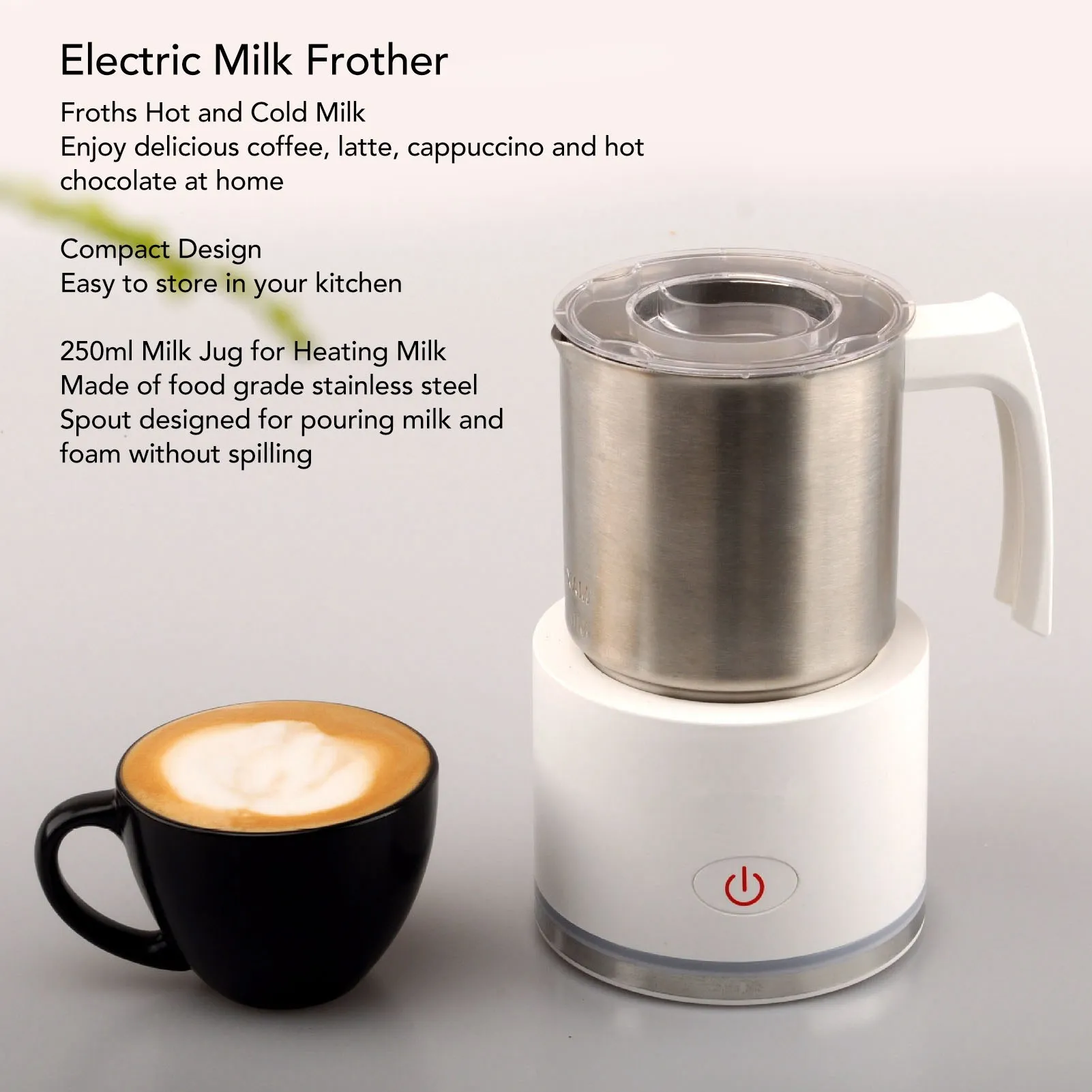 Automatic Milk Foamer Energy Saving EU Plug 220‑240V Electric Milk Frother  Stainless Steel Jug for Hot Chocolate for Home 2