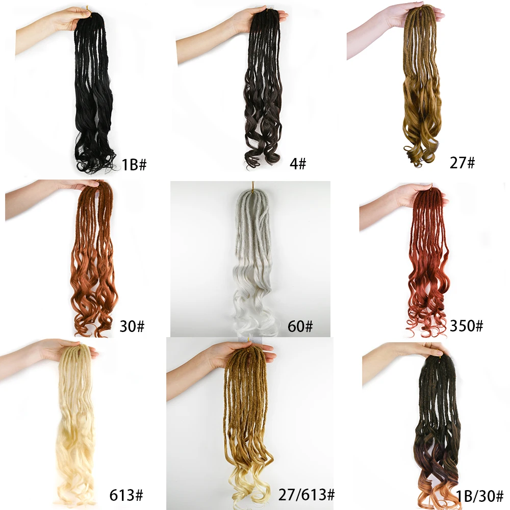 26inch Ombre Synthetic Double Ended Dreadlock Dreads Handmade Crochet For Rock&Roll Hippie Hair 10 Strands/Pack For Women Party 4