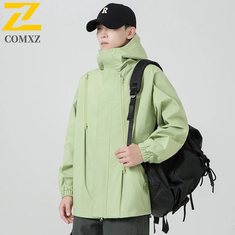 EiAO  Jacket Trendy Couple's Outdoor Waterproof Windproof Workwear Zip-Up Techwear for Hiking Camping Fishing Street Style 2025