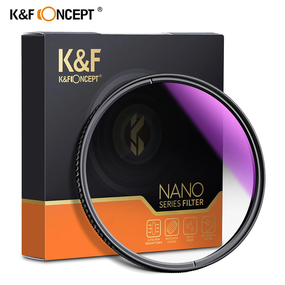 K&F Concept Nona-X  Soft Gradient Filter GND8 ,Coated With Waterproof, Scratch Resistant And Light Reducing Blue Film