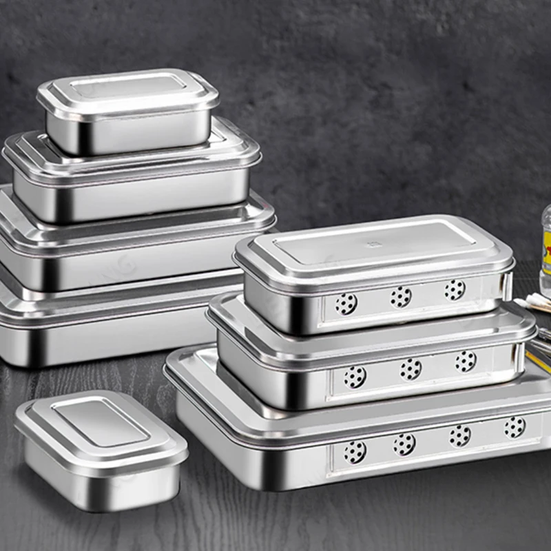

High Temperature Disinfection Tray Infusion Treatment Tray Stainless Steel Disinfection Box With Cover Instrument