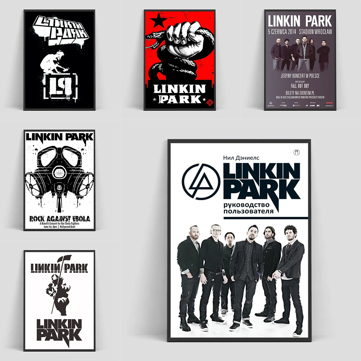 

Rock Band L-Linkin Cool P-Park Poster Decoration Pictures Room Wall Decor Painting on Canvas Home Print Art Decorative Paintings