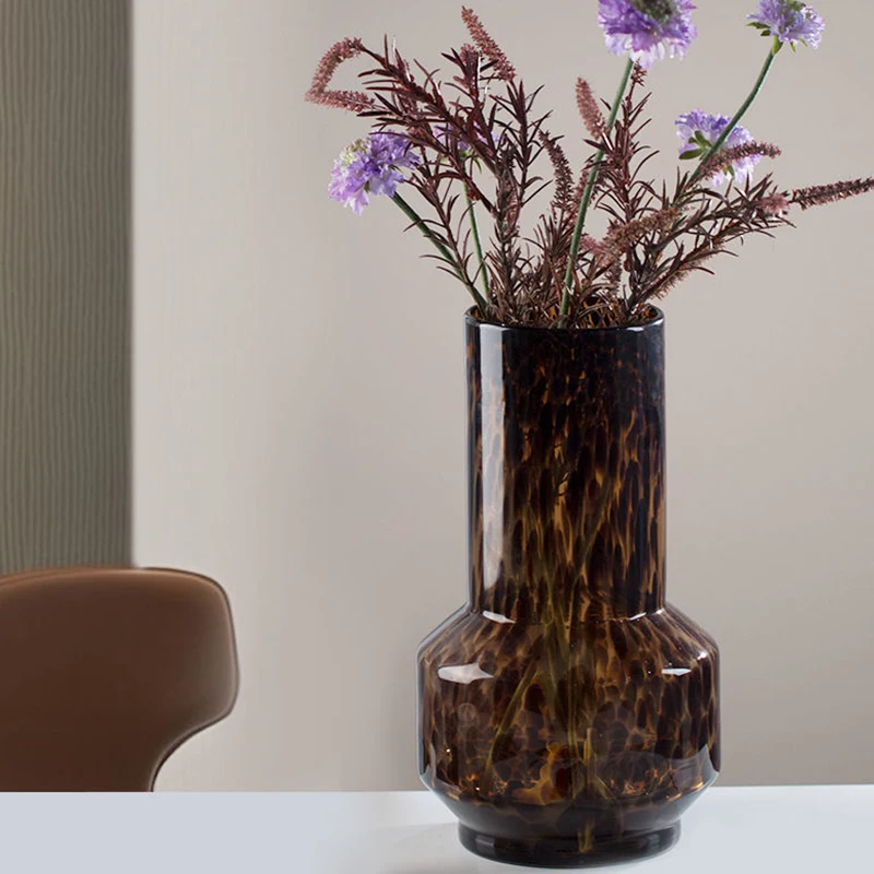 Luxury Leopard Vase Glass Flower Arrangement Ornaments Living Room Decoration of Flower Device in Home Model Room 6
