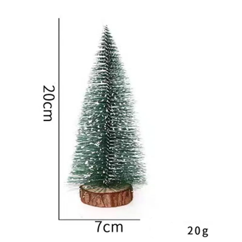 thumbnail image 1 of Mini árbol de Navidad, pequeño pino con bases de madera para fiestas navideñas, decoración de mesa para el hogar, árbol con adornos luminosos, 1 of 5