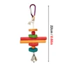 1 pc Random Color Wood Beads Hanging Bird Bite Skewers Toys Interactive Chew Teeth Toys with Bell for Pet Parrot Cage Decoration 5
