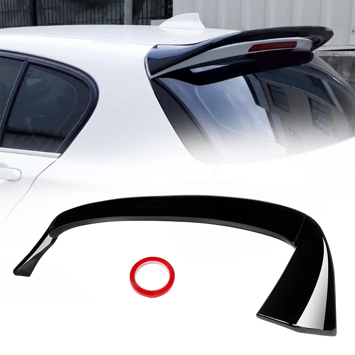 

For BMW 1 Series F20 F21 Roof Spoiler 2012--19 Gloss Black Carbon Fiber Rear Wing P Style Sport Accessories Body Kit
