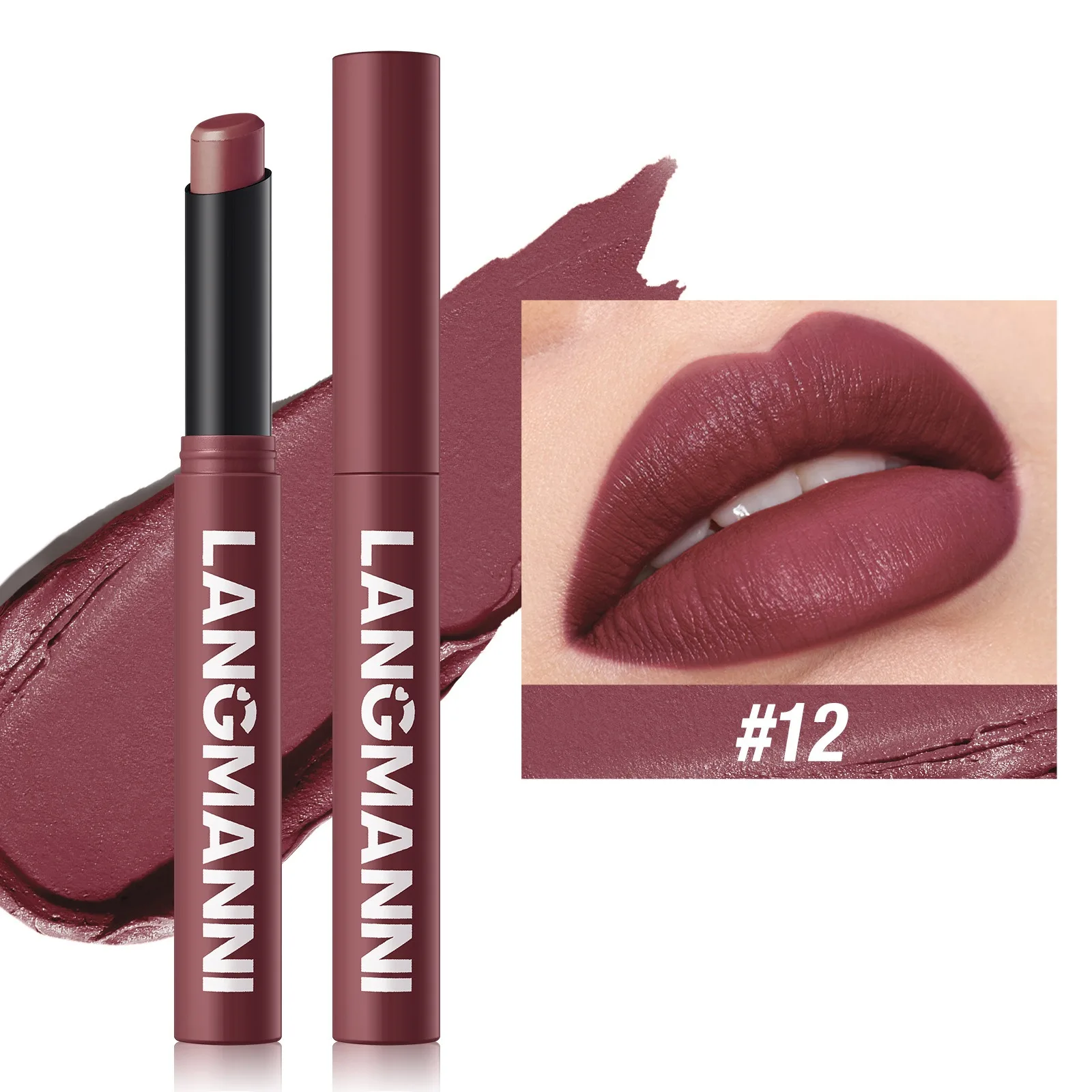 Matte Lipstick Pencil Waterproof Long Lasting Lip Stain Tint_voghion.com