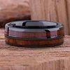 94148-364f0c.jpg Mode 8mm hommes titane acier Koa bois anneaux pour hommes femmes dôme poli en acier inoxydable anneaux hommes mariage bande bijoux cadeaux