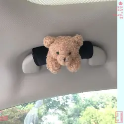 Charming Elastic Glitter Cartoon Car Rearview Mirror Cover (Bear handle cover)