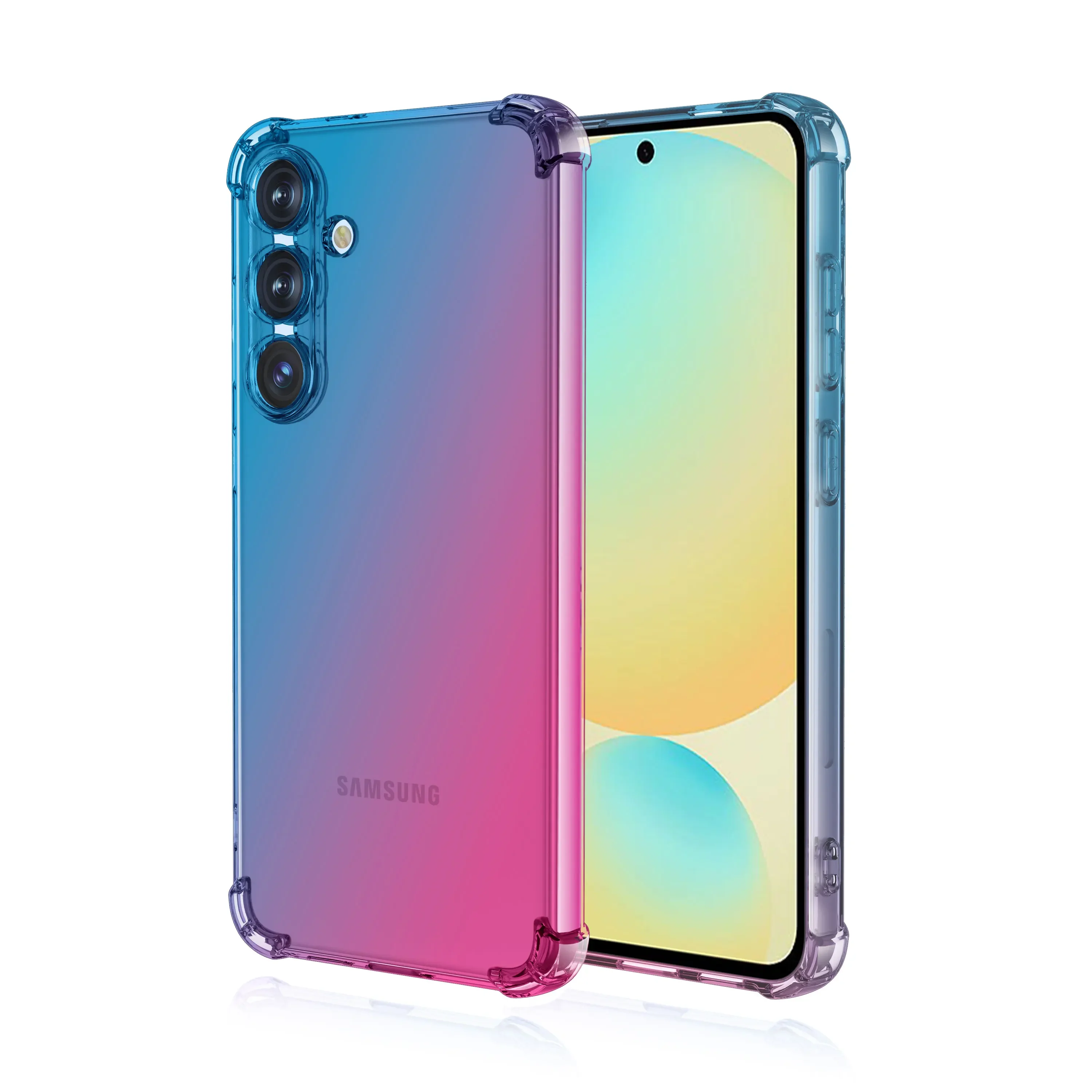 Rainbow Gradient Transparent Shockproof Soft Silicone Phone Case