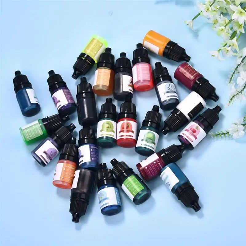 Description Picture 3 of item5ml 24Colors Epoxy Resin Pigment Concentrated Oily Non-Toxic UV Epoxy Resin Candle Color Dye Liquid Jewelry Making Accessories
