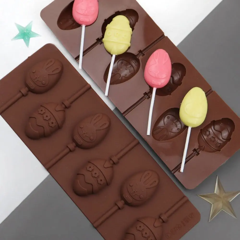 Easter Egg Rabbit Lollipop Silicone Mold Chewing Gum Marzipan Fudge Cake Chocolate Mould Marzipan Diy Cooking pastry tools,silicone pancake mold