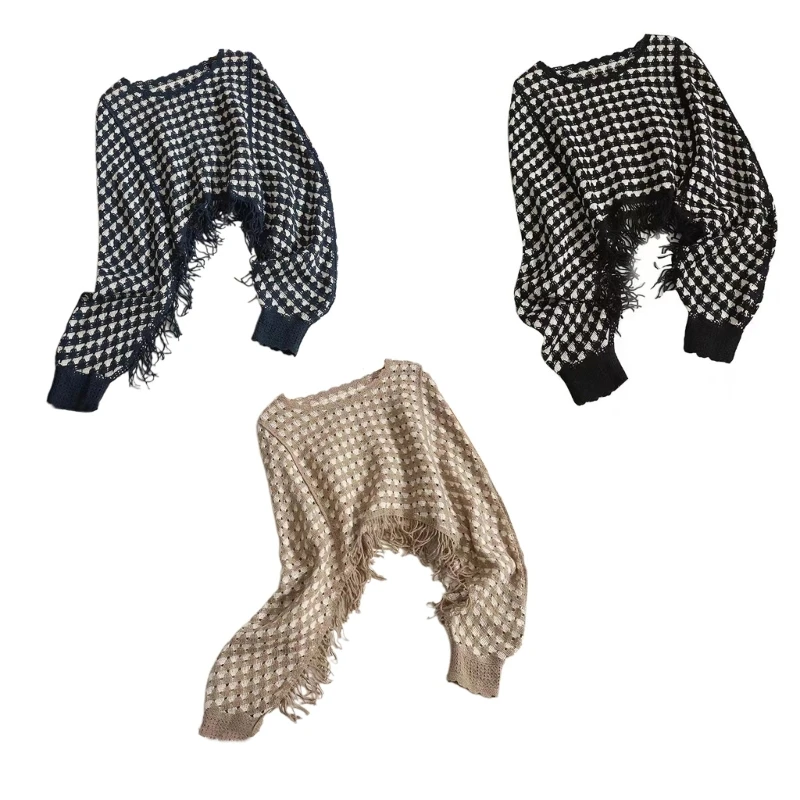 Women Sexy Knitted Jumper Smock Streetwear Top Mesh Blouse Loose Sweatshirt P8DB