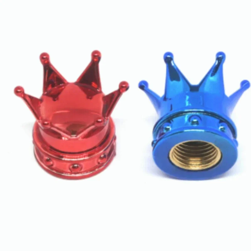 Car Universal Crown Valve Caps Dustproof Waterproof Wheel Valve Cover Air Car Motorcycle Tyre Rim Cap Trim Cap 4PCS tire valve cap