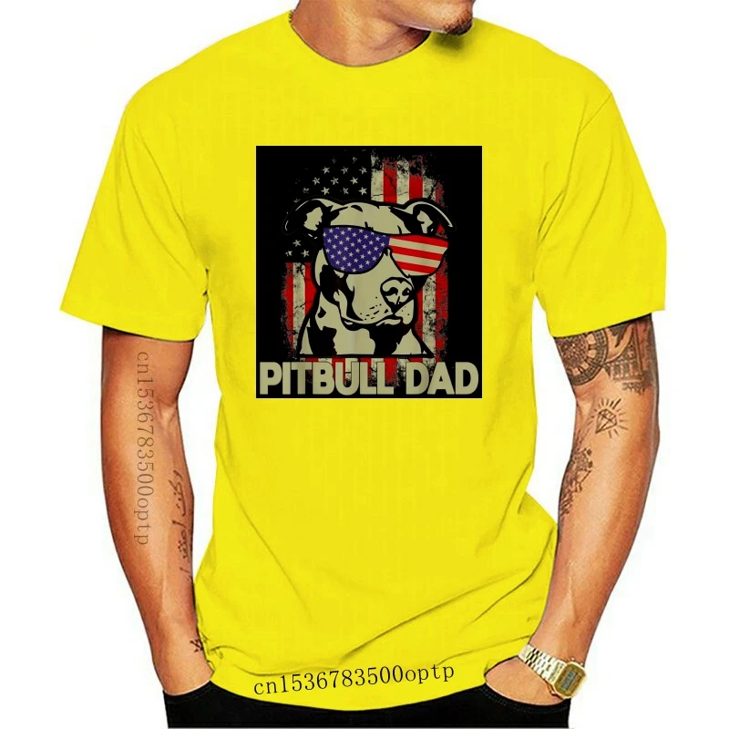 Kaus Gambar Bendera Amerika 4 Juli Ayah Pitbull Hitam Hadiah Kaus Kustom Kepribadian 2019 Tren Pria As