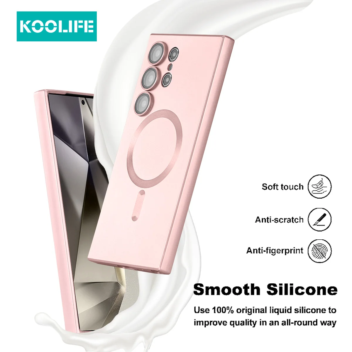 Koolife Magnetic All-Inclusive Soft Silicone Phone Case
