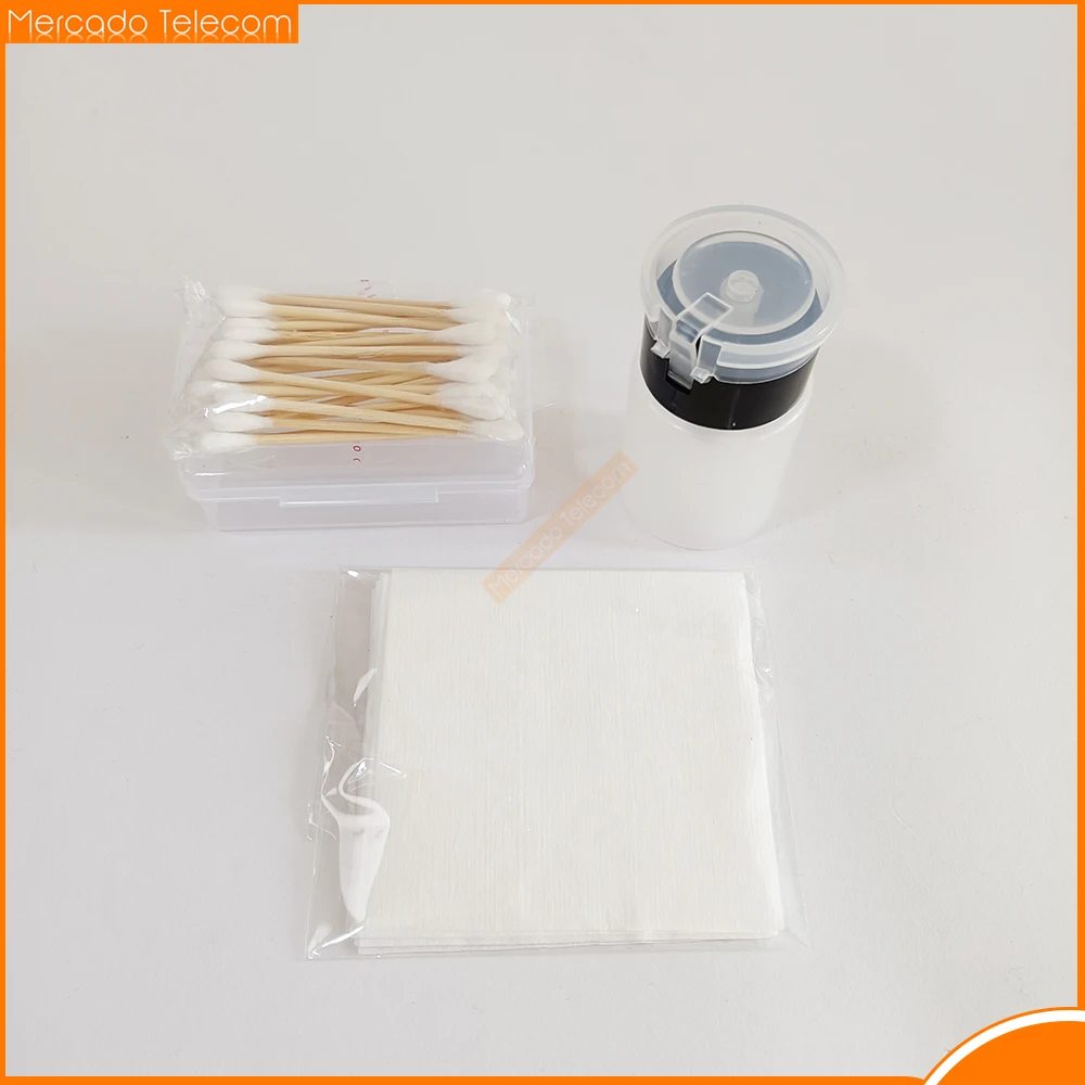 Fiber Optic Cleaner Toolkit 550times Cleaner Box And 800 Times Cleaning Pen SC/FC/ST Alcohol Bottle Cotton Swab FTTH Tool Set