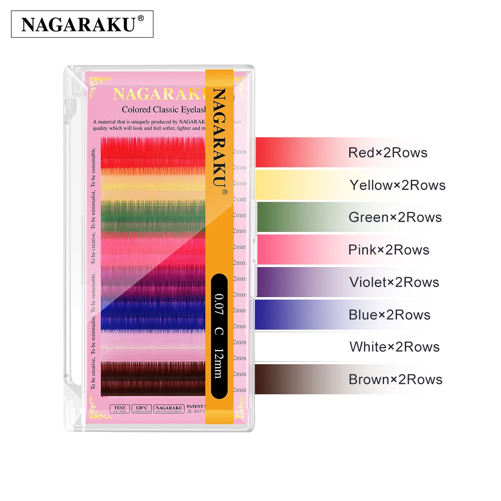 Macaron Eyelash Extension Faux Mink Eyelashes 16rows 8 Colors