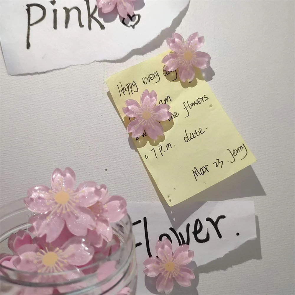 Thumbtack Pins Flower Shape Resin Cherry Blossoms Push Pins Cork Board Decorative Thumbtacks 30pcs Office School Acc Supplies