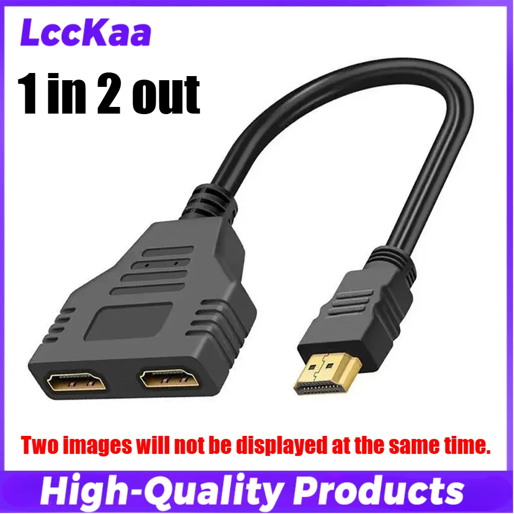1 in 2 Out HDMI-kompatibel Splitter Kabel 1080P Stecker Auf Buchse Dual Port HDMI-Kompatibel HDTV Adapter für Laptop TV Box Monitor