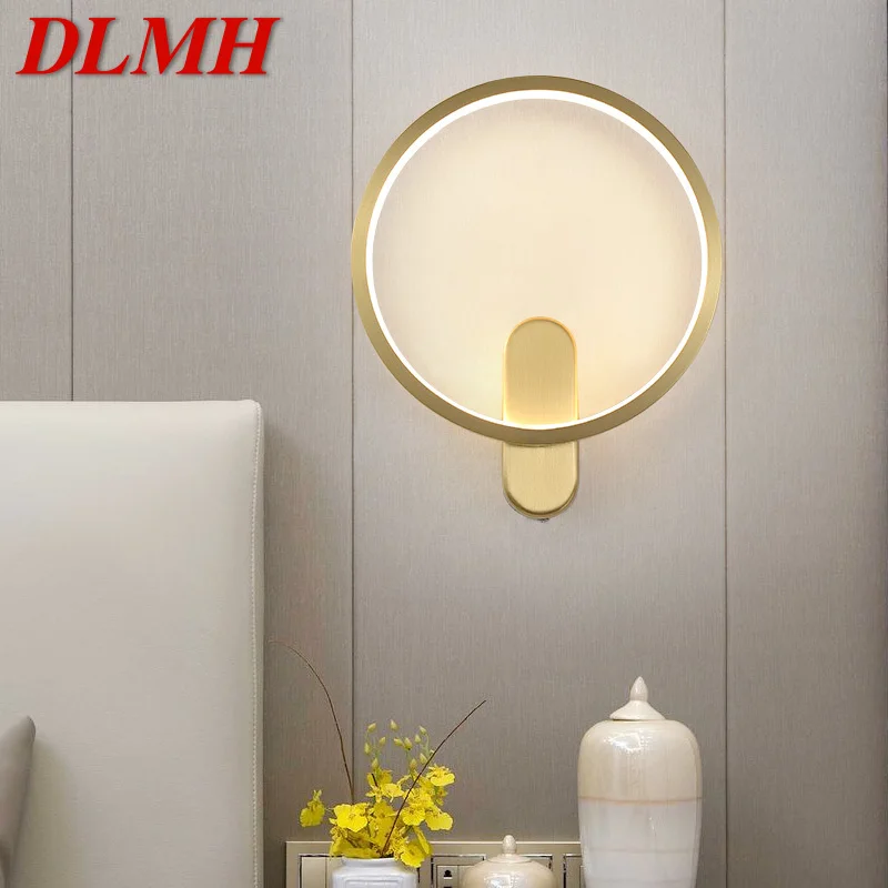 

DLMH Contemporary Wall Lamp LED With Induction Brass Creative Gold Sconce Light for Home Living Bedroom Decor