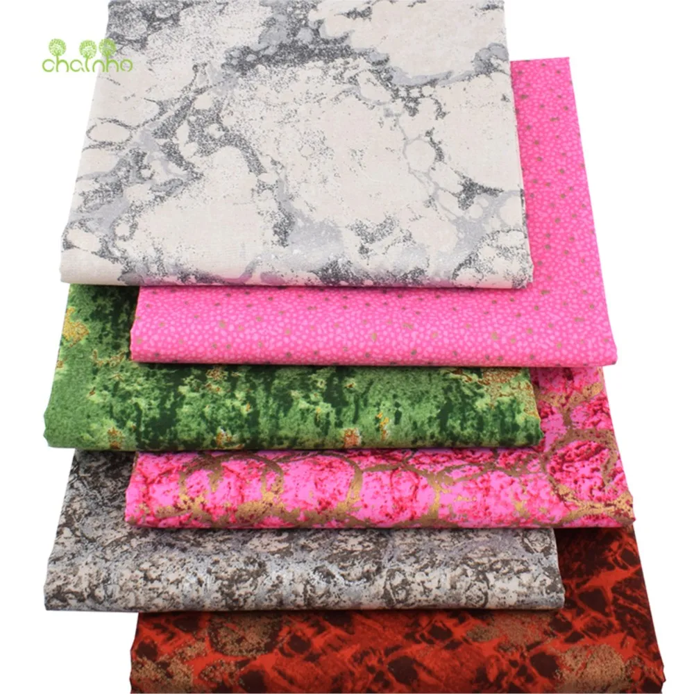 Chainho,Plain Weave Cotton Fabric,Handmade DIY Quilting Sewing Material,Patchwork Cloth,6 Bronzing Series,20x25cm/Piece,15CD3