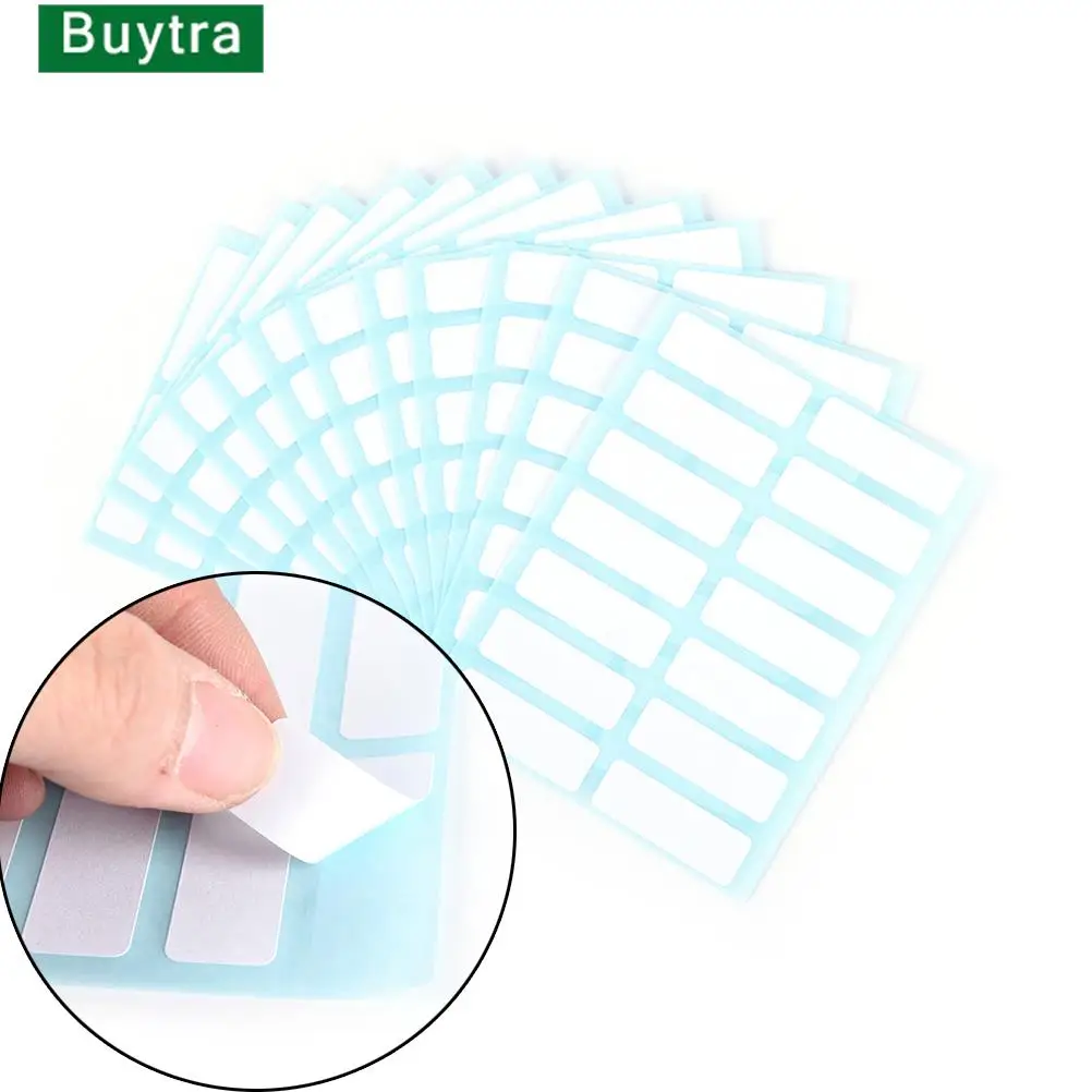 

12sheets/pack 3.8cmx1.3cm Self Adhesive Sticky Blank Note Label Bar White Label Writable Name Blank Stickers