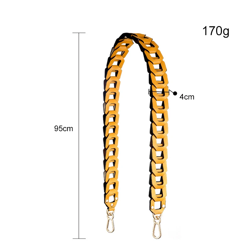 95cm Long Hollow Chain Strap for Shoulder Bags Leather Solid Color Classical Wide Handle Belt Straps for Crossbody Women Bag