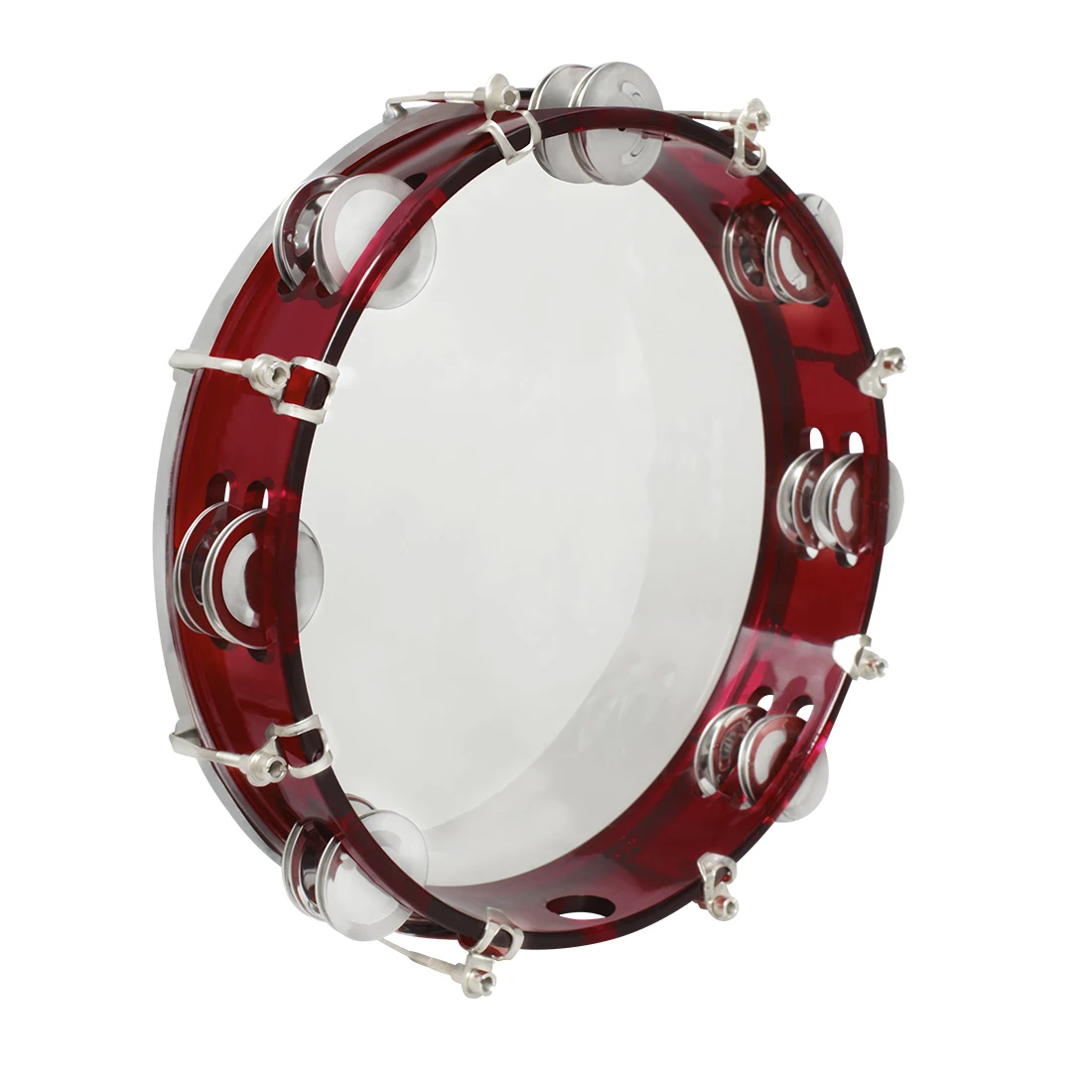 SLADE Hand Tambourine Stainless Steel Self-Tuning Handbell Drum Percussion Instrument Musical Educational Toys ABS Metallic