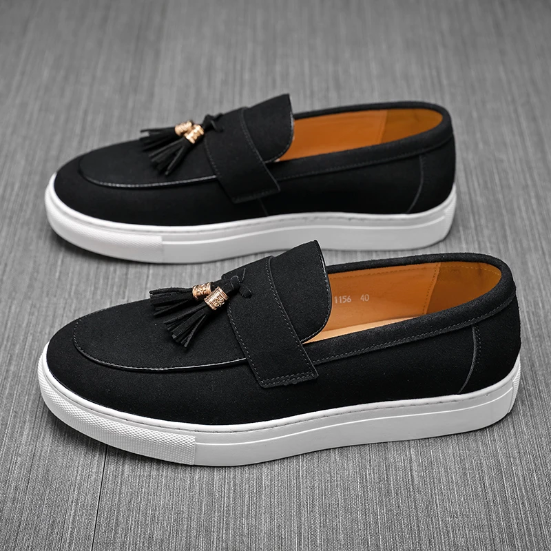 New Luxury Men Slip On Black Brown Tassel Loafter Leisure