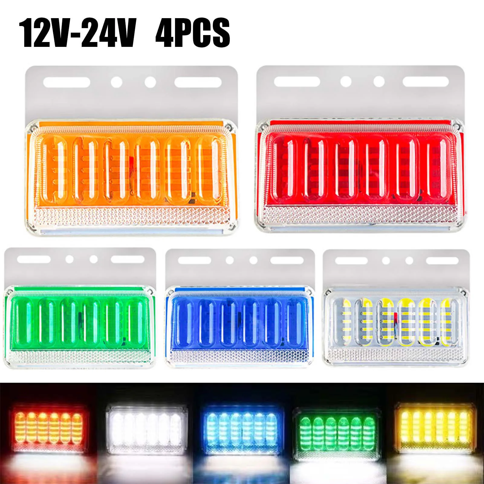 

LED Car Truck Side Marker Lights 4pcs 12V-24V Car External Lights Signal Indicator Lamp Warning Tail Light Trailer Lorry