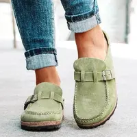 Mules décontractées rétro style Birkenstock pour femme, avec semelle intérieure en liège, en daim mat souple, à enfiler, pour le quotidien en extérieur 3