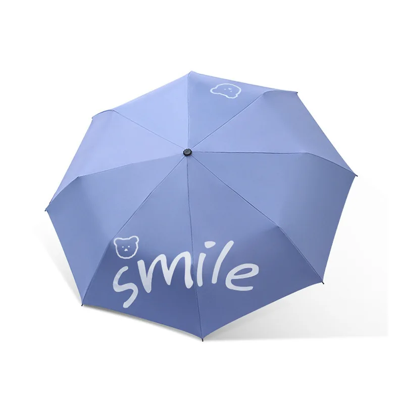 Manual Bear Umbrella Sun Protection Umbrella Cute Cartoon Vinyl Sun Hangzhou Three-fold Sunny for Women