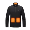Men'S Winter Warm Fleece Jacket Solid Smart Heat Coat Outdoor Coat Thermal Usb Electric Battery Long Sleeves Heating Jackets 2