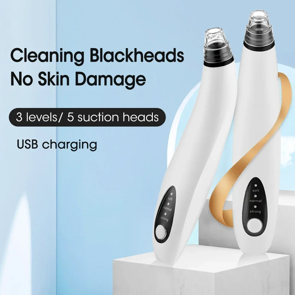 Face Blackhead Remover Vacuum Suction Pore Cleaner WiFi Camera Visual Face Deep Nose Cleasning Pimple Removal With 5 heads Tool blackhead remover facial pore cleanser