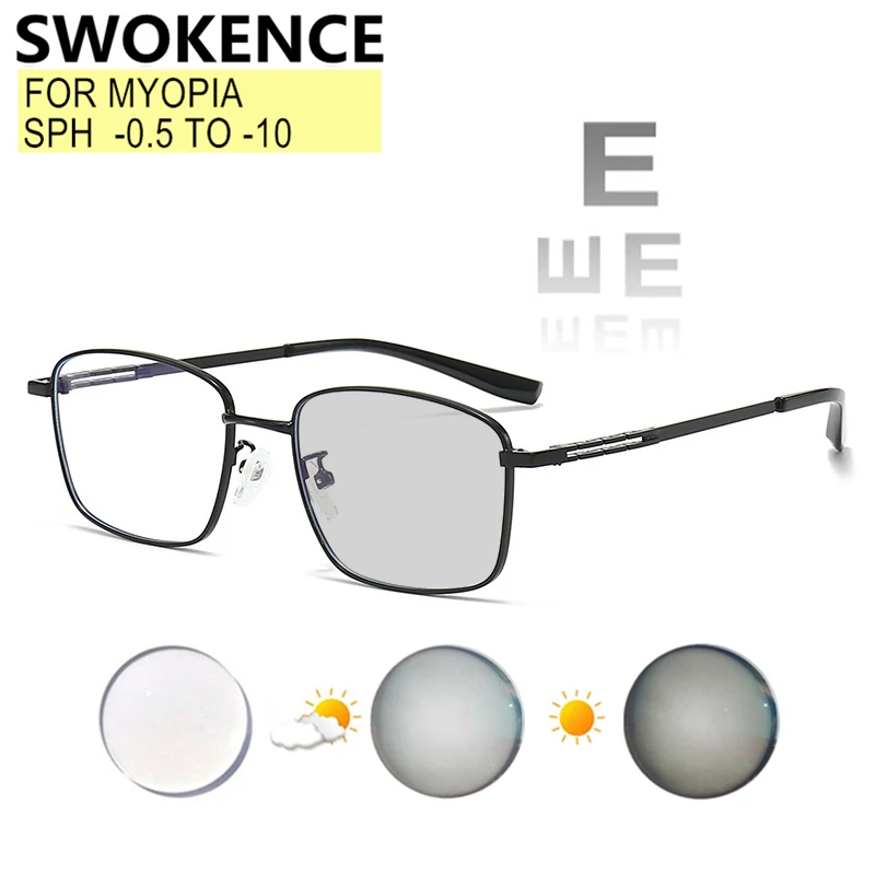 

Prescription Custom Myopia Glasses Sphere -0.5 To -10 Men Women Ultra Light Fashion Alloy Frame Spectacles For Nearsighted F058