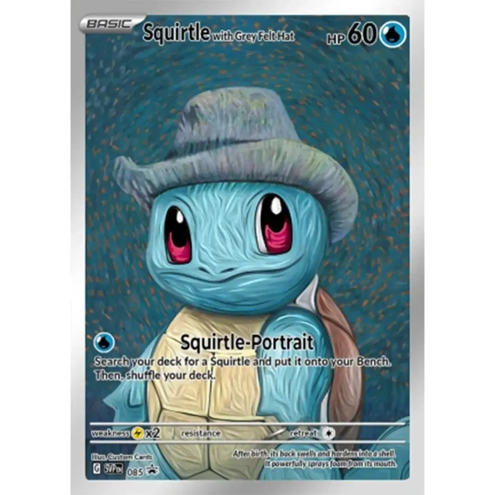 DIY Pokemon Van Gogh Museum Pikachu Collection Cards Pokemon Classic Single Card Game Anime Self Made Cards Gift Toys pokemon cards