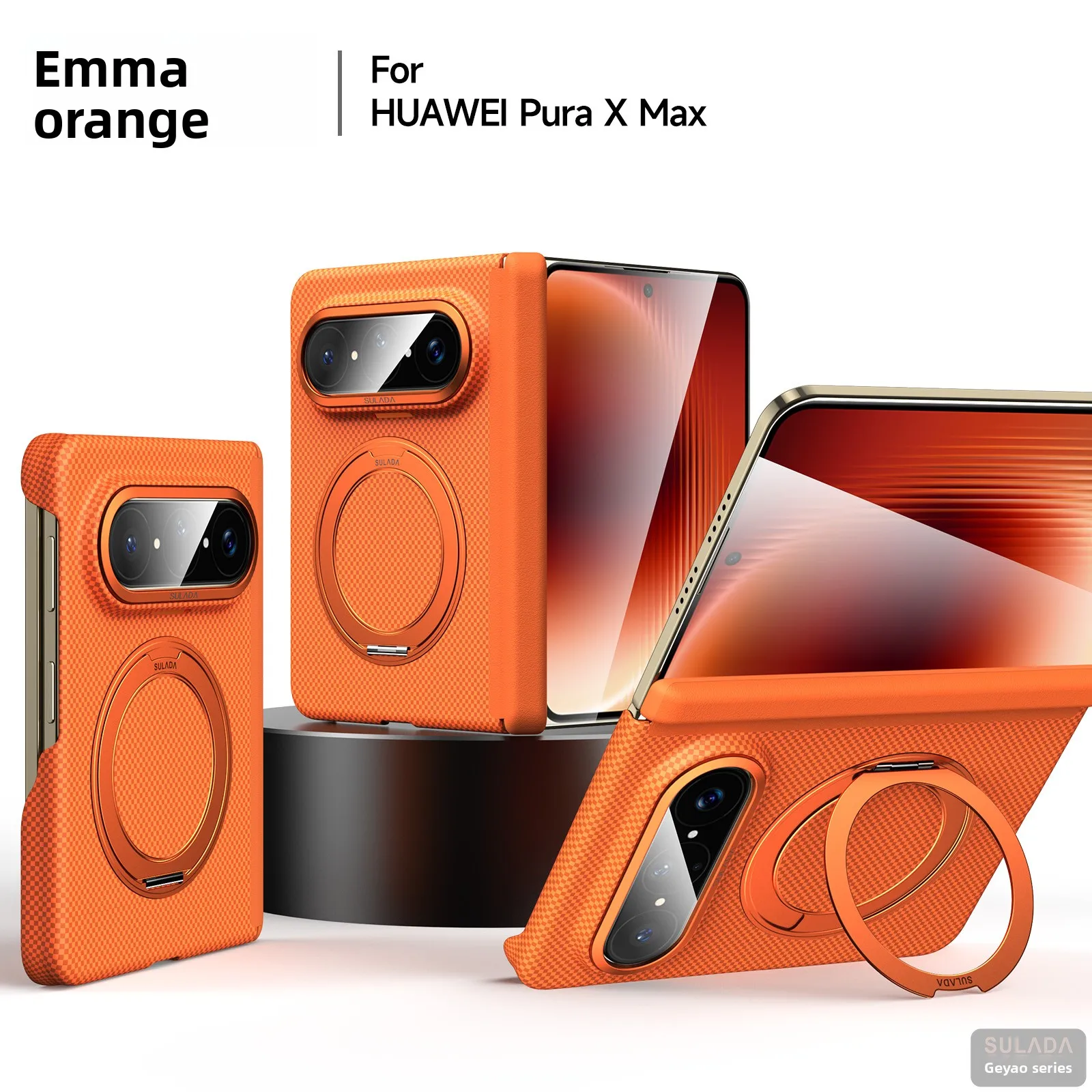 Magnetic 360° Rotating Stand Texture Skin Feel Shockproof Case with Dual Axis Protection