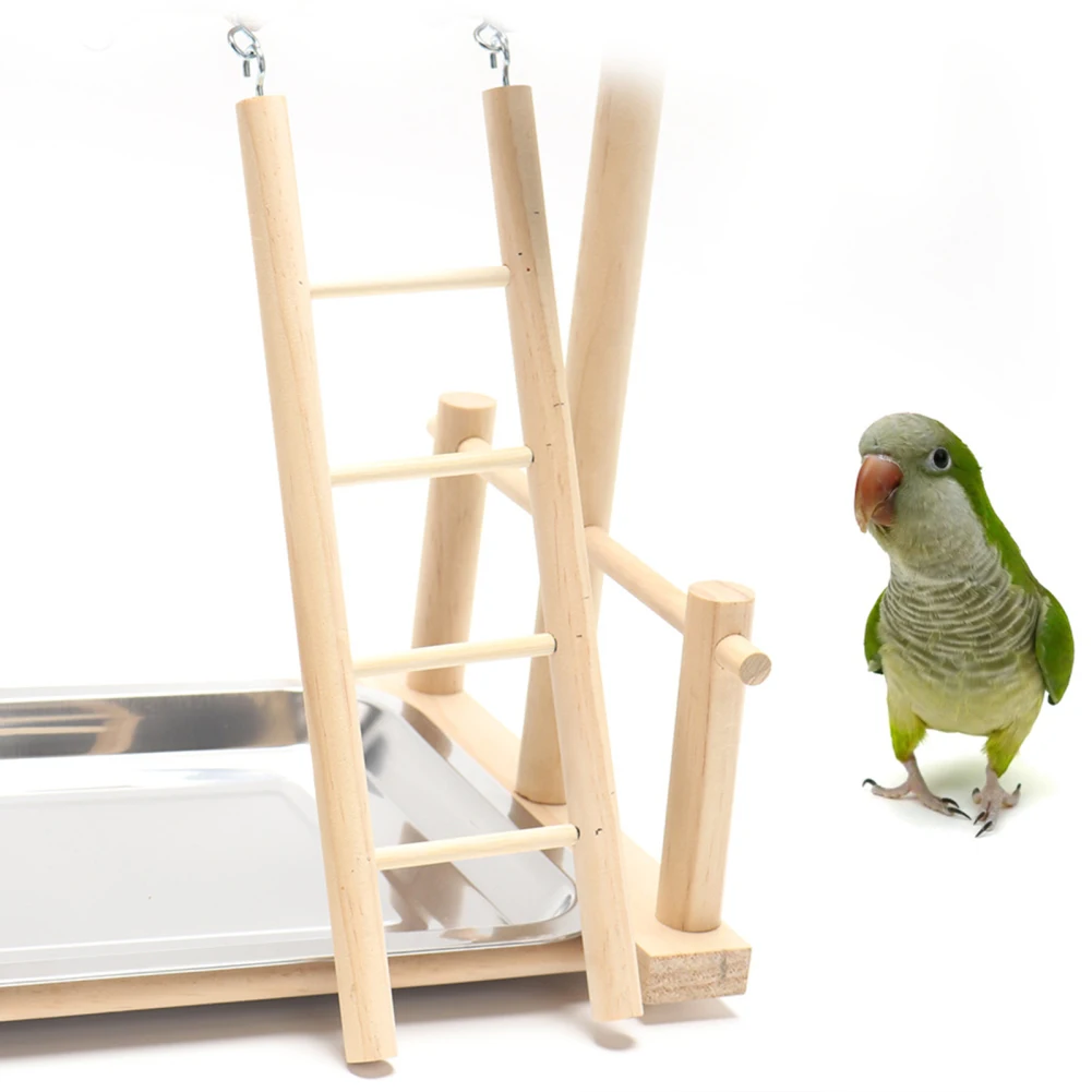 Birds Playground Parrots Wood Perch Stand Bird Perch Stand Natural Wooden Toy Indoor Bird Stands Exercise Activity Center