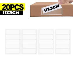Clear Self - Adhesive Label Holders for Office and DIY Organization (A - 11x3cm - 20PCS)